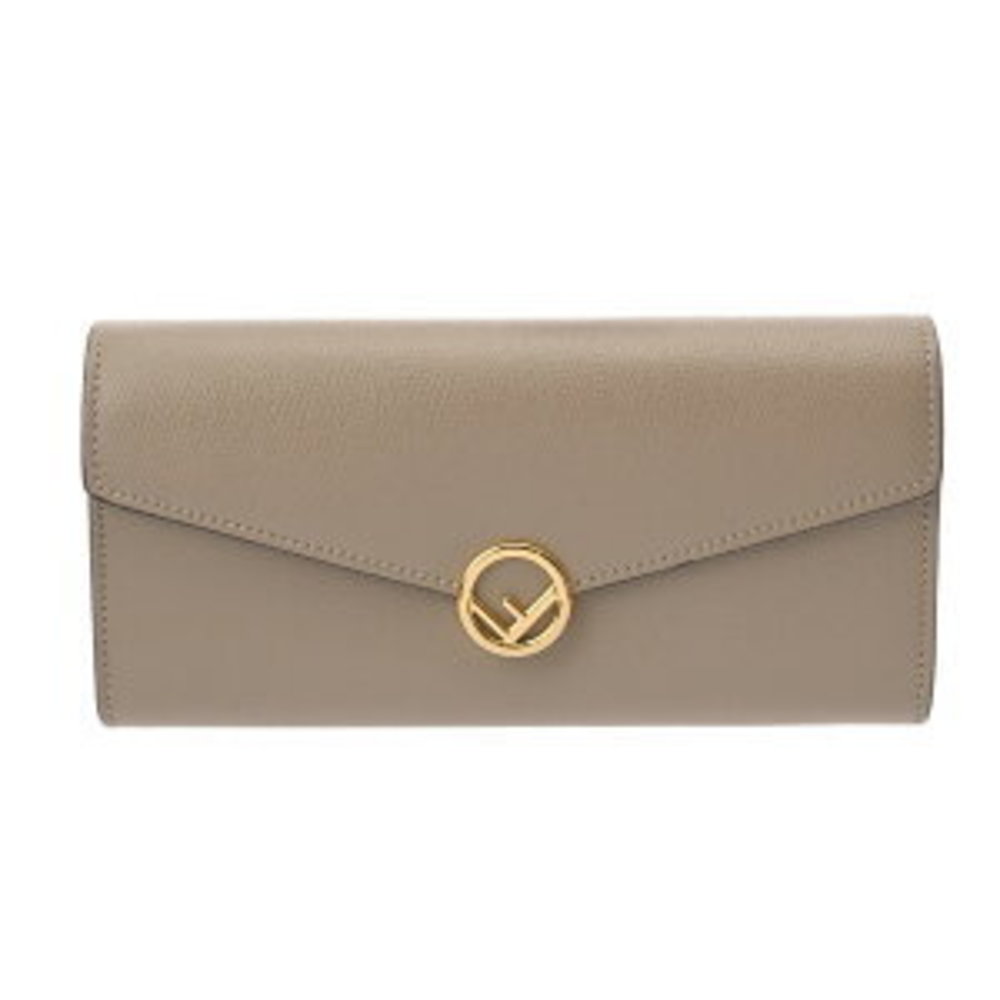 Fendi Long Wallet Greige Calf Leather - Picture 1 of 10